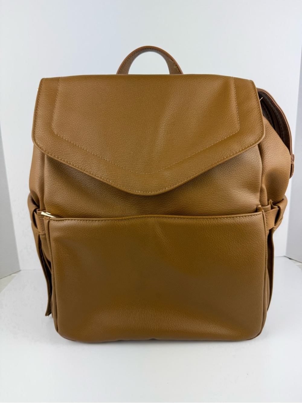 Cloud Island Classic Diaper Backpack Tote in Cognac Brown
